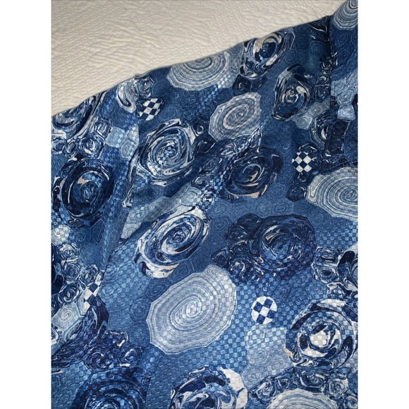 Alan Stuart Shirt Mens XL Banded Waist 70s 80s Retro Geometric USA Vintage Disco - Picture 4 of 8